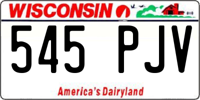 WI license plate 545PJV