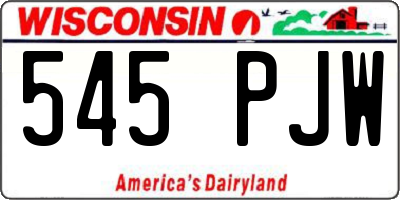 WI license plate 545PJW