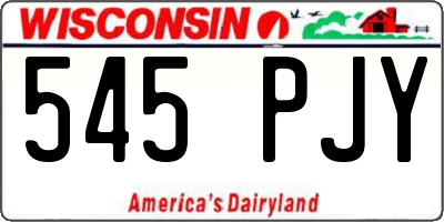 WI license plate 545PJY