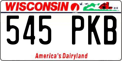 WI license plate 545PKB