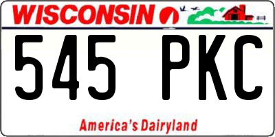 WI license plate 545PKC