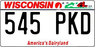 WI license plate 545PKD