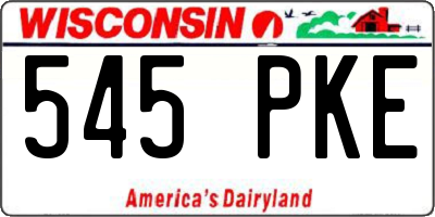 WI license plate 545PKE