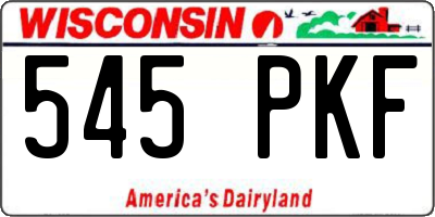 WI license plate 545PKF