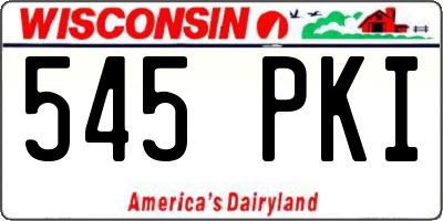 WI license plate 545PKI