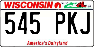 WI license plate 545PKJ
