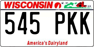 WI license plate 545PKK