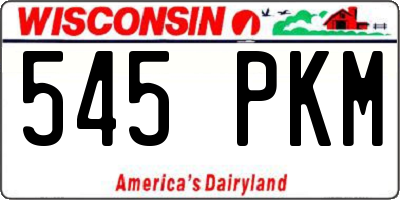 WI license plate 545PKM