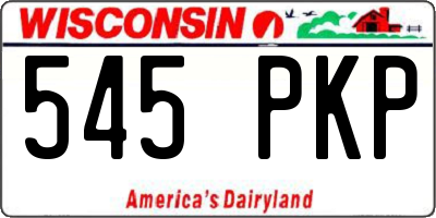 WI license plate 545PKP