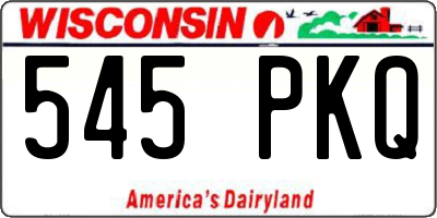 WI license plate 545PKQ