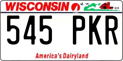 WI license plate 545PKR