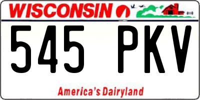 WI license plate 545PKV