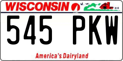 WI license plate 545PKW