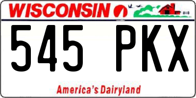 WI license plate 545PKX