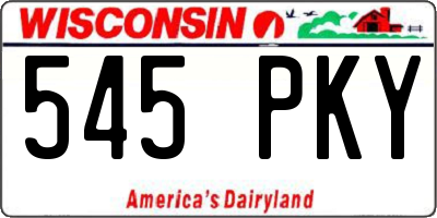 WI license plate 545PKY