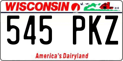 WI license plate 545PKZ