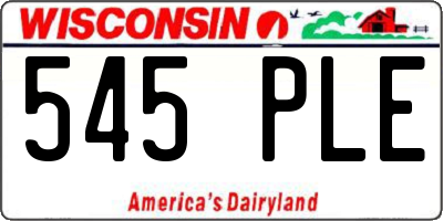 WI license plate 545PLE