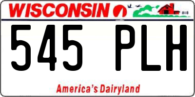 WI license plate 545PLH