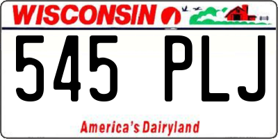 WI license plate 545PLJ