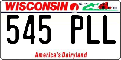 WI license plate 545PLL
