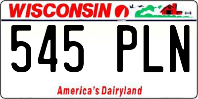 WI license plate 545PLN