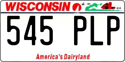 WI license plate 545PLP