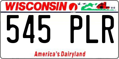 WI license plate 545PLR