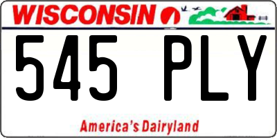WI license plate 545PLY