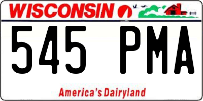 WI license plate 545PMA