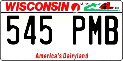 WI license plate 545PMB