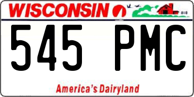WI license plate 545PMC