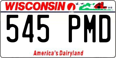 WI license plate 545PMD