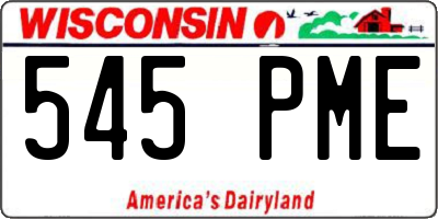 WI license plate 545PME