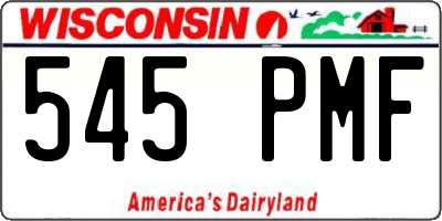 WI license plate 545PMF