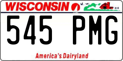 WI license plate 545PMG