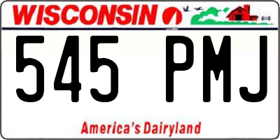 WI license plate 545PMJ