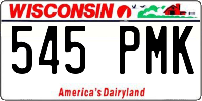 WI license plate 545PMK