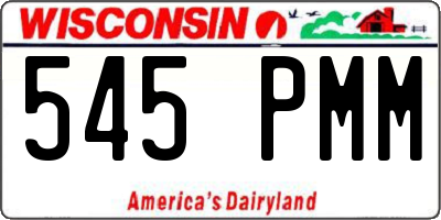 WI license plate 545PMM