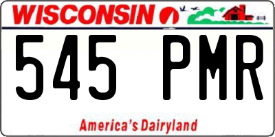 WI license plate 545PMR