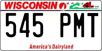 WI license plate 545PMT