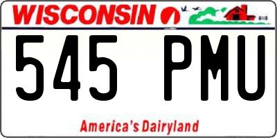 WI license plate 545PMU