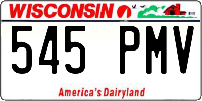WI license plate 545PMV
