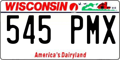 WI license plate 545PMX