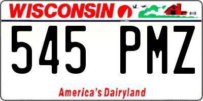 WI license plate 545PMZ