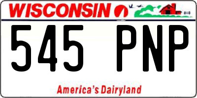 WI license plate 545PNP