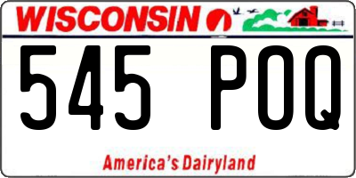 WI license plate 545POQ