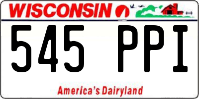WI license plate 545PPI