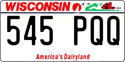 WI license plate 545PQQ