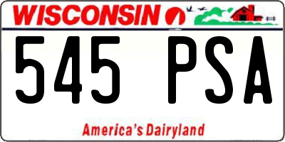 WI license plate 545PSA