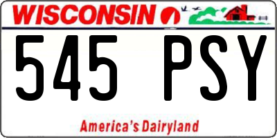 WI license plate 545PSY